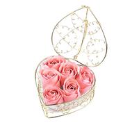 MOVAWAKY Rose avec LED LumièRes,Rose Eternelle sous Cloche en Verre Lumineuse Fleurs éTernelles Meilleure Amie Cadeau Fleurs Artificielles Rose | Cadeau pour Femme Cadeau Mariage Cadeau Amie Femme