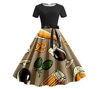 MOVAWAKY Tenue Bavaroise Femme Oktoberfest,Costume FêTe De La BièRe Tenue Oktoberfest Femme Robe Oktoberfest Femme Deguisement Halloween Fille Citrouille | Costume Halloween Femme Vampire