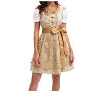 MOVAWAKY Tenue Bavaroise Femme Oktoberfest, Costume Oktoberfest Femme Grande Taille Costume Midi Robe Traditionnelle Pour L'Oktoberfest Dirndi DéGuisements Halloween Adultes Halloween Costumes