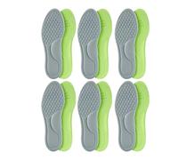 MOVDARL Lot de 12 semelles orthopédiques unisexes en mousse à mémoire de forme - Semelles désodorisantes pour chaussures de sport - Absorbe la transpiration - Accessoires de chaussures - Gris - 43-44