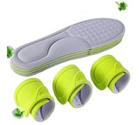 MOVDARL Lot de 2/12 semelles orthopédiques en mousse à mémoire de forme Nano unisexes douces absorbant la transpiration pour homme et femme (gris, 8 pièces, 37-38)