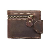 MOVDARL Portefeuille en cuir de vachette véritable pour hommes, petit porte-cartes, portefeuille vintage Portomonee Hasp Male Pocket Purse Fashion, café, Taille unique
