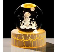 Movdyka - Boule en verre de cristal 3D avec figurine de sirène de 6 cm, statue féerique en art de sphère avec lumière de base chaleureuse, souvenirs pour filles, amants de sirènes, pour anniversaire