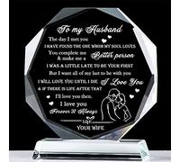 Movdyka Cadeau d'anniversaire en verre pour mon mari - Cadeau unique pour lui, mari de la part de sa femme - Cadeau d'anniversaire de mariage pour mari, mari pour Noël, Saint-Valentin, fête des pères