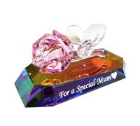 Movdyka Figurines de roses en cristal multicolores une maman spéciale la fête des mères, cadeaux d'anniversaire de la part de sa fille maman, décoration florale en verre la maison, le