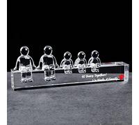Movdyka Lot de 3 figurines décoratives en cristal pour 40e anniversaire de mariage - Idée cadeau pour sa femme, 40 ans ensemble, nous avons fait une famille (3 enfants)