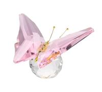 Movdyka Papillon volant rose en cristal et métal pour femme, cadeau d'anniversaire, de Noël, figurine d'animaux de collection pour décoration d'intérieur, statue presse-papier