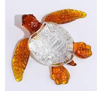 Movdyka Tortue de mer en cristal marron - Cadeau pour femme, statue de tortue en verre pour les amoureux des animaux, figurine de collection, décoration d'intérieur, presse-papier, cadeau