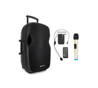 Pronomic MOVE 115MA-A - Enceinte Portable 15'' / 60W, 2 Micros sans fil VHF -USB, SD, MP3, BT - Système de Sonorisation Autonome