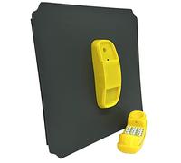 move and stic Plaque 40 x 40 cm avec fonction de jeu - Plaque multifonction avec téléphone de jeu pour tour de jeu - Téléphone jaune (plaque 40 x 40 cm gris titane avec téléphone jaune)