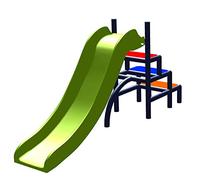 Move And Stic Toffi ou Urmel pour Enfants Enfants Mon Premier Mini Slide Mon Premier Mini Toboggan Jouet Babyrutsche Coulissant de Jardin Moveandstic - Gris Titane/Vert Pomme, S