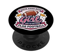 Move Aside Boy Laisse Une Fille Te Montrer Comment Jouer au Flag Football PopSockets PopGrip Adhésif