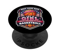 Move Aside Boys Laisse Une Fille Te Montrer Comment Jouer au Basket PopSockets PopGrip Adhésif