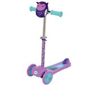 MoVe Mini Go! Trottinette à 3 Roues pour Enfant Motif Hibou Inclinable et Tourne avec Pochette à écraser | Hauteur réglable à partir de 3 Ans Unisexe