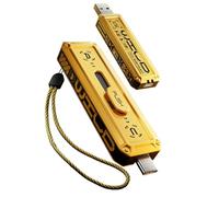 MOVE SPEED - Clé USB 128 Go - Vitesse de lecture 1000 Mo/s, Clé USB C avec double port, USB 3.2 Gen2, Disque SSD portable à 3 étapes de poussée-traction, Clé mémoire pour iPhone 15/16 Série/Mac