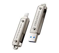 MOVE SPEED Clé USB 256 Go - Double lecteur de type C + clé USB 3.2 avec 400 Mo/s, SSD externe haute vitesse compatible avec Thunderbolt 4 pour iPhone 16 Serie, Android Phone, MacBook/Pro/Air et plus