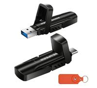 MOVE SPEED Disque SSD externe de 128 Go, vitesse de lecture de 570 Mo/s, SSD externe avec double port de type C + USB 3.2 portable SSD pour iPhone Série 17/16/15, Android, Mac, Windows