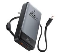 MOVE SPEED Powerbank 10 000 mAh avec 22,5 W - Portable - Charge rapide et prise - Écran numérique - Câble de charge intégré et boîtier en métal - Compatible avec iPhone 16, tablettes, écouteurs sans