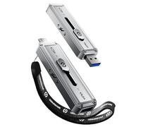 MOVE SPEED SSD externe 256 Go, transfert fiable TLC 2100 Mo/s SSD portable avec USB 3.2 Gen2x2 + Type C, clé USB cool pour téléphone/Windows/Mac (SP20)