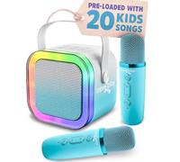 Move2Play, Mini machine à karaoké pour enfants | Comprend plus de 20 chansons pour enfants | 2 microphones | Connexion avec Bluetooth | Cadeau d'anniversaire | Âges 2, 3, 4, 5 ans et plus | Filles