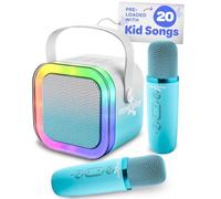 Move2Play, Mini machine de karaoké pour enfants | Comprend plus de 20 chansons pour enfants | 2 microphones | Connexion avec Bluetooth | Cadeau d'anniversaire pour enfants de 3, 4, 5 ans et plus |
