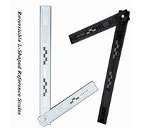 MOVEED Lot de 5 échelles réversibles en forme de L, règles en PVC pour preuves photo, scène de crime, fournitures médico-légales (300 x 150 mm, pliable)