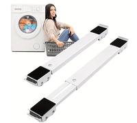 Movejet Lot de 2 roulettes de machine à laver avec freins - Roulettes de meuble réglables de 45 à 70 cm - Cadre d'étagère pour machine à laver avec capacité de charge jusqu'à 330 kg