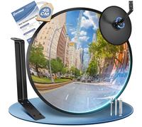 moveland Miroir Convexe 45cm - 180° Grand Angle Réglable en Acrylique, miroir routier pour Entrées, Garages, Circulation, Cours - Support Intérieur & Extérieur