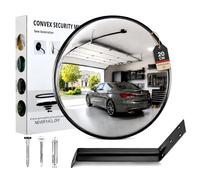 moveland Miroir Garage 20 cm en acrylique, support métal, 3 jeux de vis | Réglable, sans visière, grand angle 110°, pour bois, métal, brique, allée, cour et entrepôt