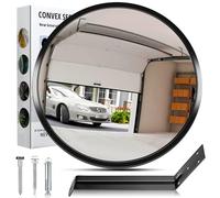 moveland miroir garage - Miroir de circulation Réglable - Grand Angle miroir convexe 30 cm pour Garage, Circulation, Allées, Bureau, Cour, Entrepôt (Convexe à 130 Degrés)