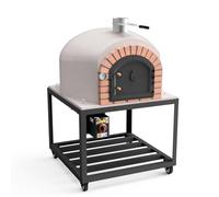 MOVELAR - Four à Bois Extérieur GRAN CANÁRIA (Blanc - 120 x 120 x 170 cm) - Four extérieur en béton réfractaire, isolé liège, cuisson bois, 3 couvercles céramique, idéal jardin