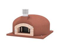 MOVELAR - Four à Bois Extérieur OLYMPUS MONS (Bordeaux - 150 x 150 x 85 cm) - Four traditionnel en béton, cuisson bois, isolé liège, 3 couvercles céramique, idéal jardin, extérieur