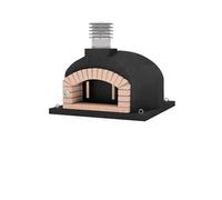 MOVELAR - Four à Bois Extérieur OLYMPUS MONS (Noir - 130 x 130 x 82 cm) - Four extérieur en béton, cuisson au feu de bois, 3 couvercles céramique, isolé avec liège, idéal jardin