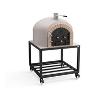 MOVELAR - Four à Bois Extérieur VESUVIUS (Blanc - 120 x 120 x 165 cm) - Four en béton réfractaire, isolé avec liège, cuisson bois, 3 couvercles céramique, jardin, terrasse