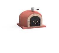 MOVELAR - Four à Bois Extérieur VESUVIUS (Bordeaux - 120 x 120 x 85 cm) - Four traditionnel extérieur, béton réfractaire, isolé liège, cuisson bois, 3 couvercles céramique