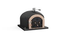 MOVELAR - Four à Bois Extérieur VESUVIUS (Noir - 120 x 120 x 85 cm) - Four extérieur en béton isolé avec liège, 3 couvercles céramique, cuisson au feu de bois, idéal jardin