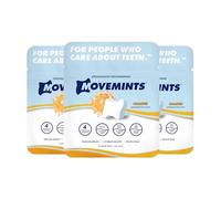 Movemints Lot de 3 boîtes d'alignement transparentes - Menthes d'alignement brevetées - Alternative comestible à l'alignement à mâcher - Menthes au xylitol pour bouche sèche - Orange