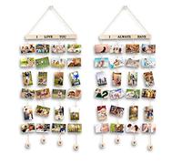 MOVEONSTEP Cadre Photo Mural Cadre Photo Pele Mele avec Porte Photos Pinces et Autocollant de l'alphabet et du nombre (Une Paire)