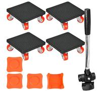 Movers de meubles avec roues, haltérophile de meubles,Rouleaux de meubles lourds rotatifs à 360 ° avec 4 roues | Produits de manutention des matériaux antidérapants pour canapé-lit Piano Couch Warehou