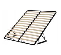 MoveUp Sommier élévateur de Lit avec Lattes de Bouleau, Cadre Métal Noir, 160x200 cm, 26 Lattes, Charge maximale 300 kg, avec Mécanisme à Gaz