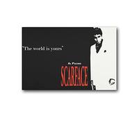 Movice Scarface Al Pacino Poster sur toile Motif The World Is Yours 30 x 45 cm