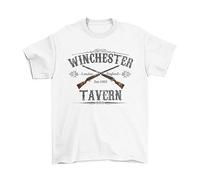 Movie Fan-Art - Winchester Tavern - Mens Or Womens Cult Zombie Film Inspired Organic Cotton T-Shirt (X-Large, White)