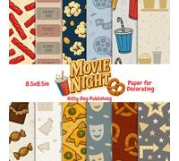 Movie Night Paper for Decorating: Concession Snacks Party Decor