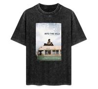 Movie Poster Into The Wild Printed Unisex Printed T-Shirt Mens Black Tee Shirt M