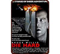 Movie Series Plaque en métal vintage rétro - Affiche du film Die Hard - 20,3 x 30,5 cm - Plaque en métal décorative rétro pour garage, bar, cinéma, salon, chambre à coucher