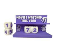 Movie Tracker with Blocks - 3D Printed Home Decor | Film Watched Counter Display Sign for Movie Lovers, Men, Shelf, Bedside, Living Room, Desk, Bedroom, Office, Birthday Gift