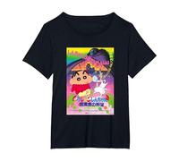 【Movies】 Crayon Shin-Chan Unkokusai's Ambition T-Shirt, Femme Grandes Tailles, Noir, 6X