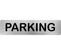 MovilCom® - Panneau en acier inoxydable PARKING | Plaque de porte INOX | Panneau d'information | Panneau de porte 200 x 50 mm