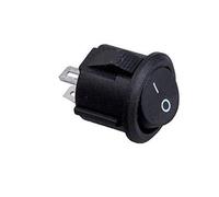 Movilideas Interrupteur à bascule rond noir SPST 2 bornes 6 A 250 VAC UL VDE 1 unité