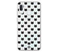 Movilshop Coque pour [Samsung Galaxy A20e] Dessin Animaux [Chat Noir] en Silicone Souple Transparent Coque Case Cover Gel pour Smartphone.